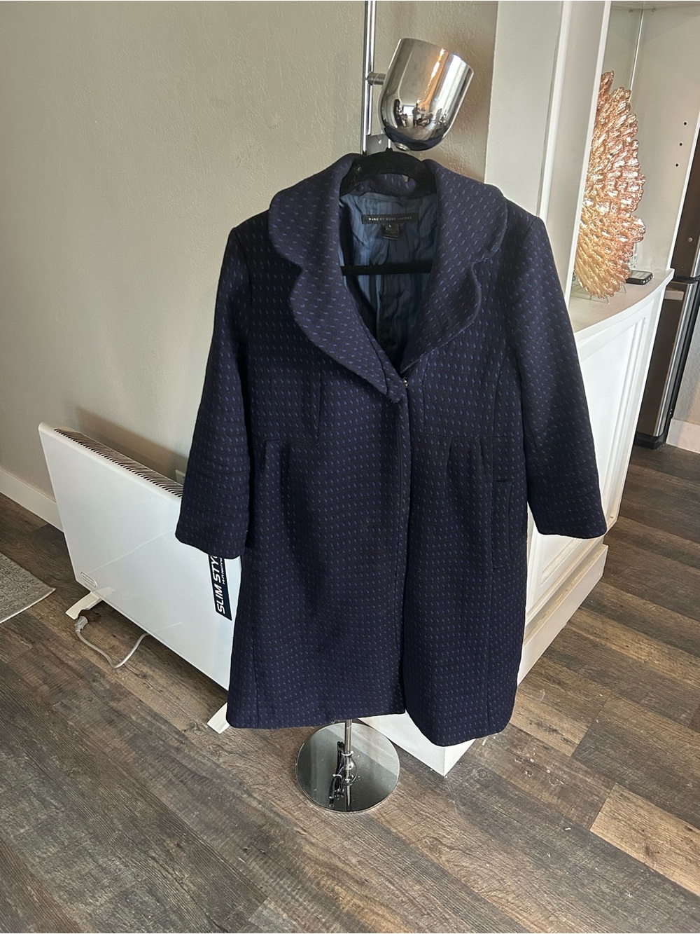 Marc by Marc Jacobs Navy Textured Pea Coat